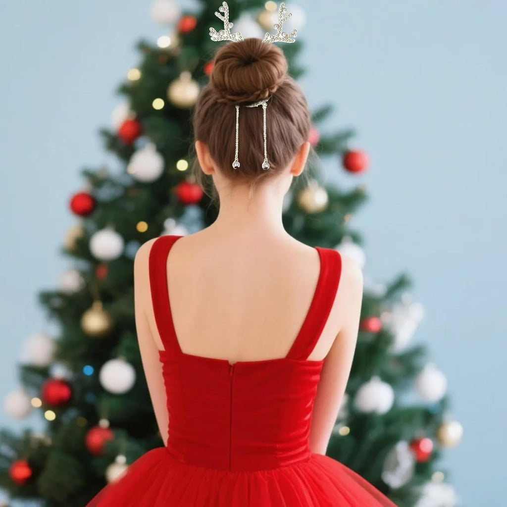 2pcs Reindeer Christmas Hair Clips