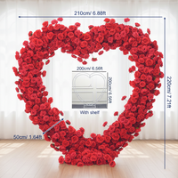 Red flowers + metal stand